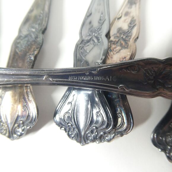 Vintage Grape 1904 Silverplate Set of 6 Fruit Orange Spoons International Rogers - Picture 6 of 6